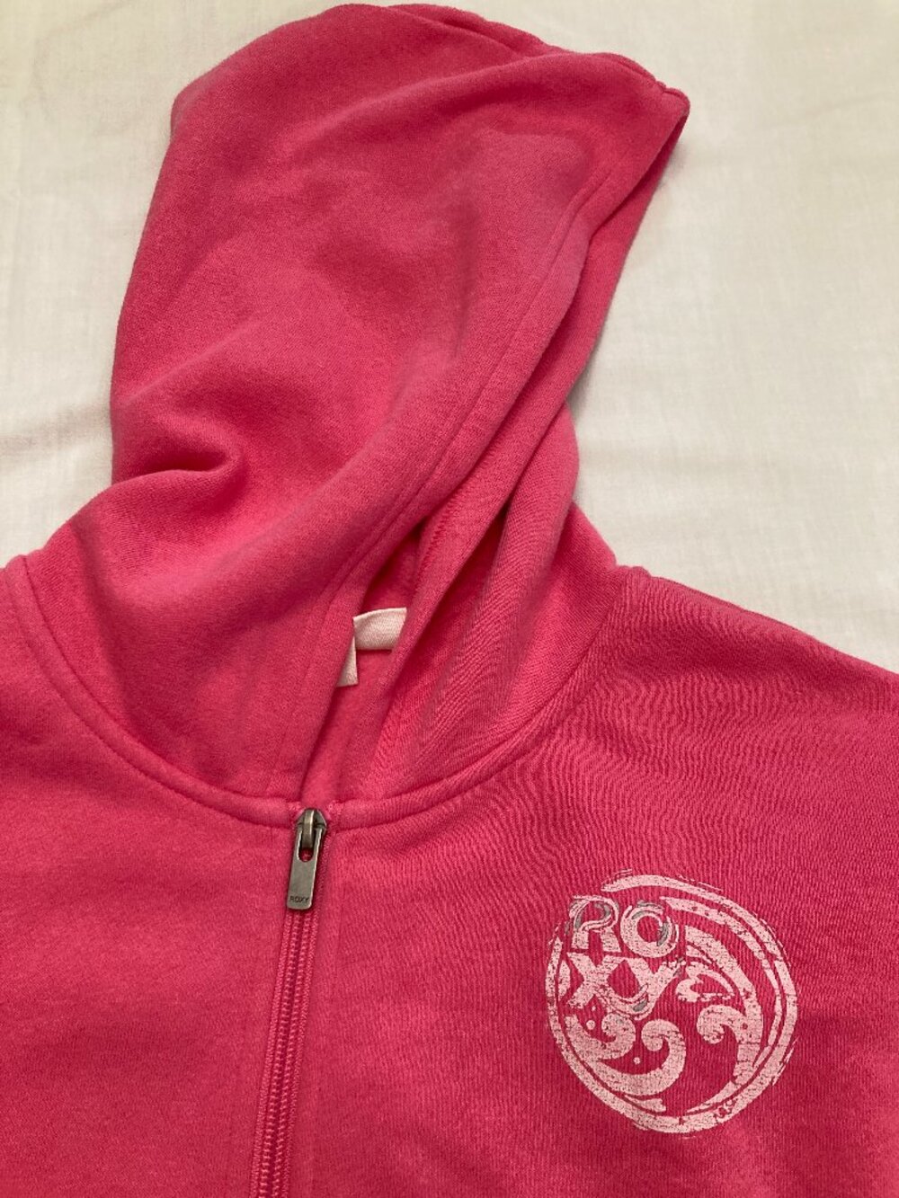 Roxy Hoodie Zippered Sweatshirt Pink Girl's Size XL ( 14 ~ 16 )